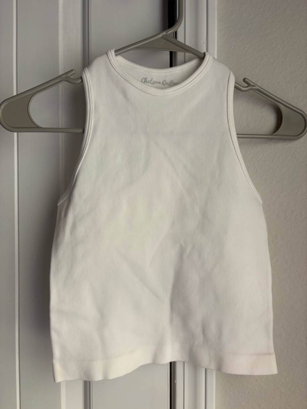 Chelsea DeBoer Girls White Ribbed Tank